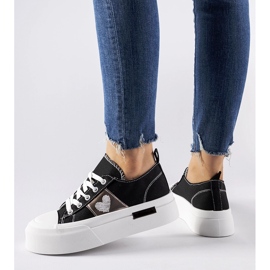 Zapatillas con plataforma Lawton en negro y plata 1