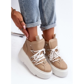 Zazoo 3416 Zapatillas Deportivas Mujer Piel, Beige 6