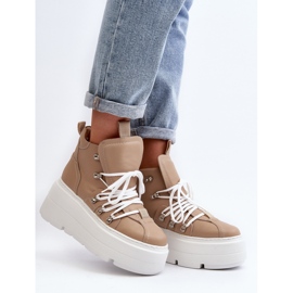 Zazoo 3416 Zapatillas Deportivas Mujer Piel, Beige 7