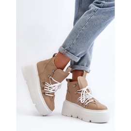 Zazoo 3416 Zapatillas Deportivas Mujer Piel, Beige 8