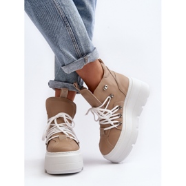 Zazoo 3416 Zapatillas Deportivas Mujer Piel, Beige 2
