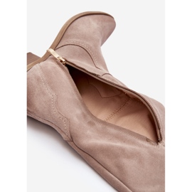 Zazoo 3427 Botas Vaqueras Capuchino De Ante Mujer beige 2