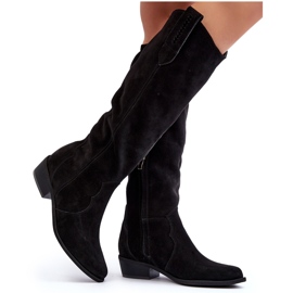 Zazoo 3427 Botas Cowboy Mujer Ante Negro 11