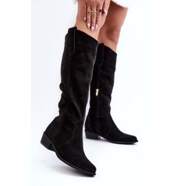 Zazoo 3427 Botas Cowboy Mujer Ante Negro 5