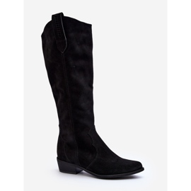 Zazoo 3427 Botas Cowboy Mujer Ante Negro 3