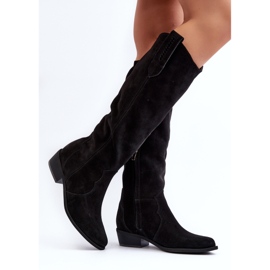 Zazoo 3427 Botas Cowboy Mujer Ante Negro 4