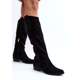 Zazoo 3427 Botas Cowboy Mujer Ante Negro 7