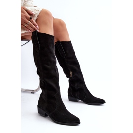 Zazoo 3427 Botas Cowboy Mujer Ante Negro 1