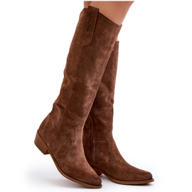 Zazoo 3427 Botas Cowboy Mujer Ante, Marrón 13