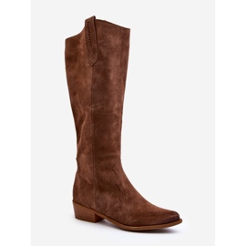 Zazoo 3427 Botas Cowboy Mujer Ante, Marrón 5