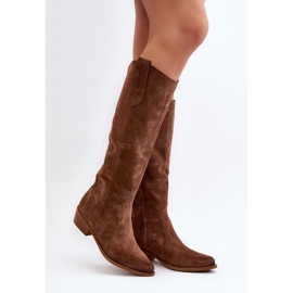 Zazoo 3427 Botas Cowboy Mujer Ante, Marrón 6