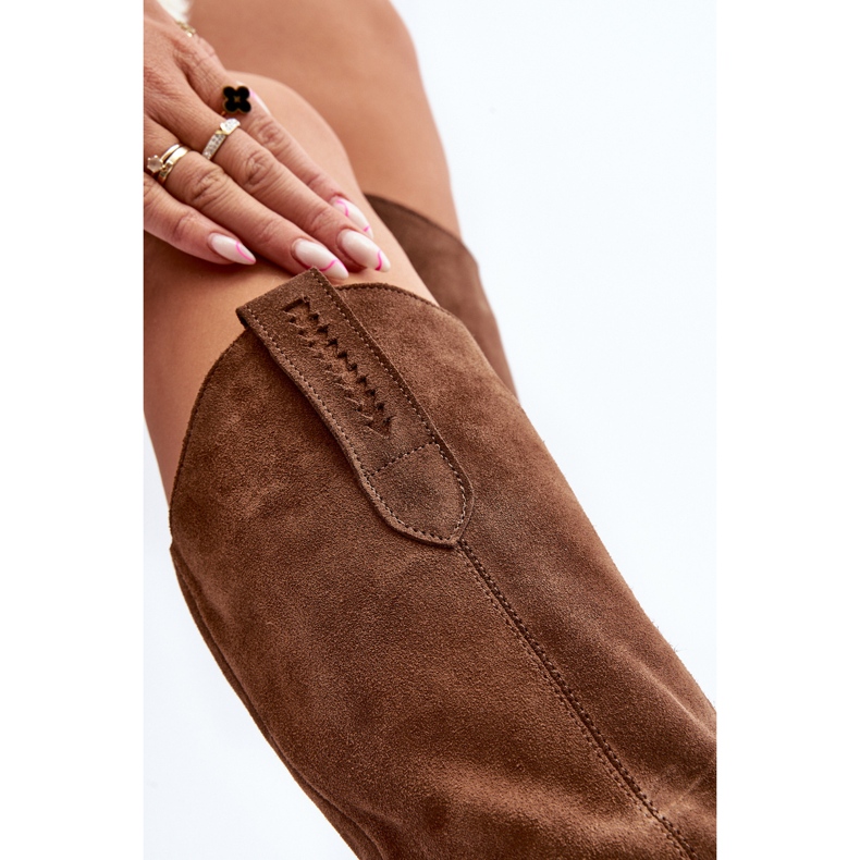 Zazoo 3427 Botas Cowboy Mujer Ante, Marrón 1