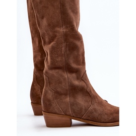 Zazoo 3427 Botas Cowboy Mujer Ante, Marrón 3