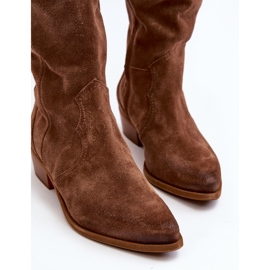 Zazoo 3427 Botas Cowboy Mujer Ante, Marrón 4