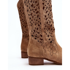 Zazoo 3403 Botas Caladas De Tacón Bajo Para Mujer, Beige 9
