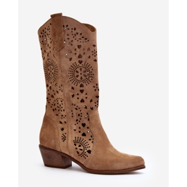 Zazoo 3396 Botas Media Pierna Caladas Ante Beige 1