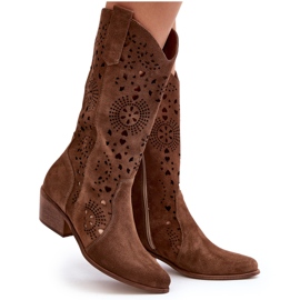 Zazoo 3396 Botas Media Pierna Caladas De Ante Marrón 11