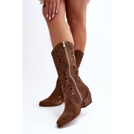 Zazoo 3396 Botas Media Pierna Caladas De Ante Marrón 7