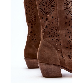 Zazoo 3396 Botas Media Pierna Caladas De Ante Marrón 2