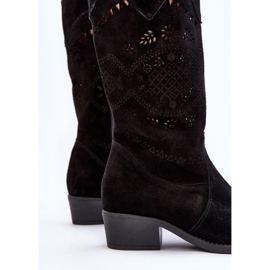 Zazoo 4043 Botas Tacón Calado Ante negro 3
