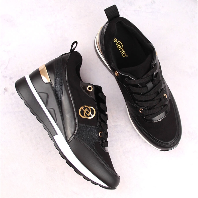 Zapatos cuña mujer negros eVento 21PB35-4001 2