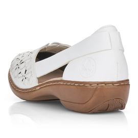 Zapatos mujer piel calada blanca Rieker 41356 blanco 15