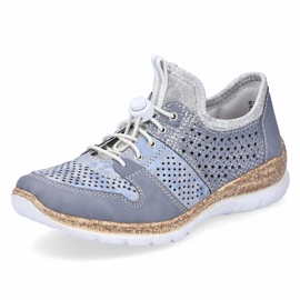 Zapatos mujer calados azul Rieker N4255-12 19