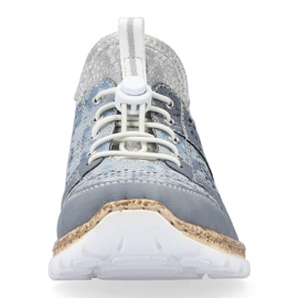 Zapatos mujer calados azul Rieker N4255-12 3