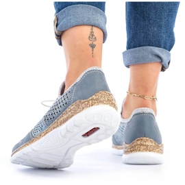 Zapatos mujer calados azul Rieker N4255-12 9