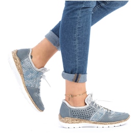 Zapatos mujer calados azul Rieker N4255-12 10