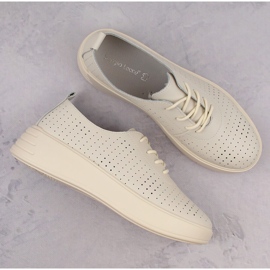 Zapatos con cordones mujer piel calada beige Sergio Leone SP018 7