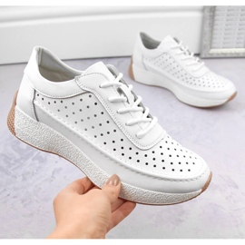 Zapatos mujer piel calada blanco Sergio Leone SP013 4
