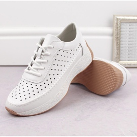 Zapatos mujer piel calada blanco Sergio Leone SP013 6