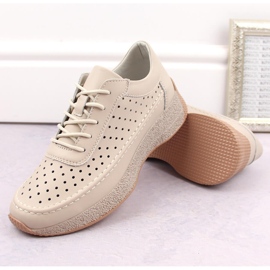 Zapatos mujer piel calada beige Sergio Leone SP013 6