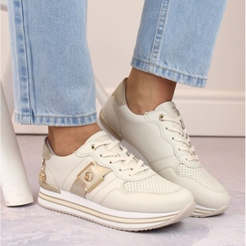 Deportivas piel, deportivas mujer, beige Remonte D1322-60 12