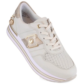 Deportivas piel, deportivas mujer, beige Remonte D1322-60 13