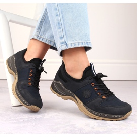 Deportivas cómodas sin cordones para mujer, azul marino, Rieker M0564-14 8