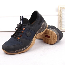 Deportivas cómodas sin cordones para mujer, azul marino, Rieker M0564-14 14