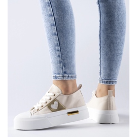 Zapatillas con plataforma Lawton beige y dorado 2