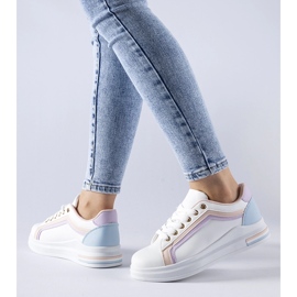 Zapatillas Mayfield con plataforma en blanco y rosa 2