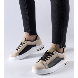 Zapatillas Mayfield con plataforma beige y negra 1