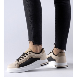 Zapatillas Mayfield con plataforma beige y negra 2