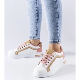 Zapatillas Mayfield con plataforma en blanco y rosa 1