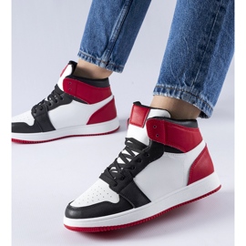 Zapatillas altas Eulalie en negro y rojo 1
