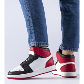Zapatillas altas Eulalie en negro y rojo 2
