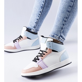 Zapatillas altas Eulalie rosa y azul rosado 2