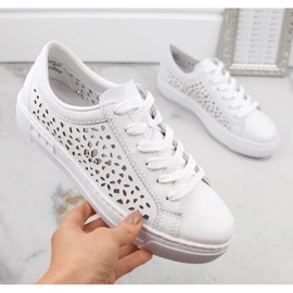 Zapatos cómodos de piel Rieker W RKR641 blanco 4