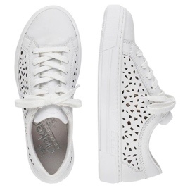 Zapatos cómodos de piel Rieker W RKR641 blanco 9