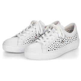 Zapatos cómodos de piel Rieker W RKR641 blanco 10