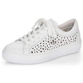 Zapatos cómodos de piel Rieker W RKR641 blanco 11